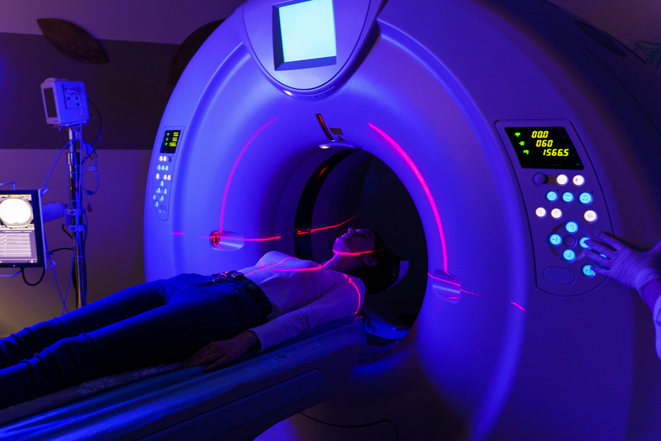 What can be seen on an MRI scan?